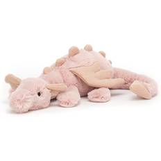 Jellycat Rose Dragon blødt legetøj, lille 50 cm - mytisk plyslegetøj - klassisk børnegave