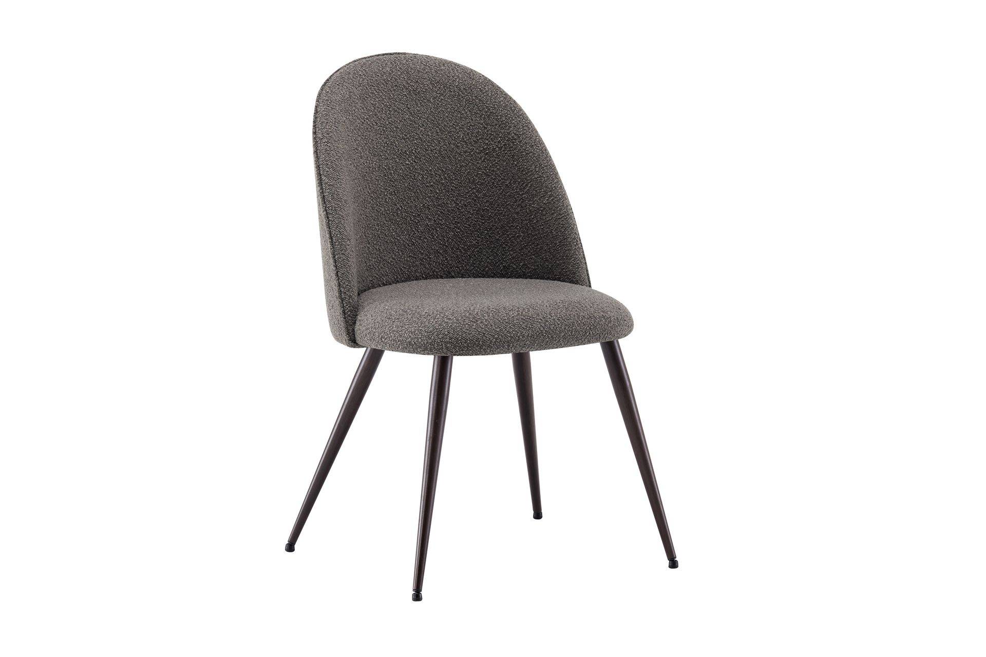 Nibe Plus Matstol - Brun Bouclé/Metallben Valnöt & köksstol Basic Home