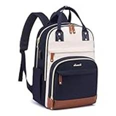 LOVEVOOK Damryggsäck för bärbar dator på 43 cm (17 tum), skolryggsäck för flickor, pojkar och tonåringar, vattentät stöldsäker skolväska med laptopfack, för skola, resa, företag och lärare