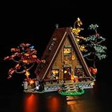 YEABRICKS LED-lampa för Lego-21338 idéer A-ram stuga byggstenar modell (lego-set ingår inte)