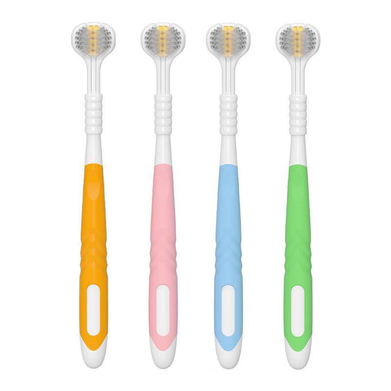 Little Bull's Adventure 3-Sided Adult Soft Bristle Toothbrush (5-Pack)