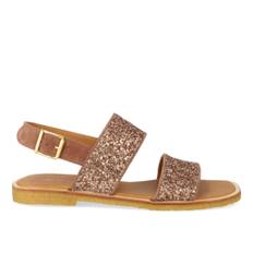 Angulus, Sko, Dame, Brun, 40 EU, Læder, Glitter Sandal i Clay Glitter