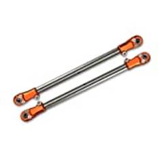 Losi 1/6 4WD Super Baja Rey 2.0 LOS05021 Upgrade Parts Stainless Steel Adjustable Rear Upper Chassis Link Tie Rods With Aluminium Ends - 2Pc Set Orange