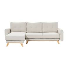 Faustin Hörnbäddsoffa 3-sits - Beige/Ljust trä Bäddsoffa Brun,Beige Tyg