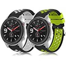 Amazfit GTR 47mm Klockarmband, 22mm Silikon Armband Ersättningsband för Amazfit Pace/Amazfit Stratos/Amazfit GTR 47mm/Amazfit GTR 2/GTR 2e