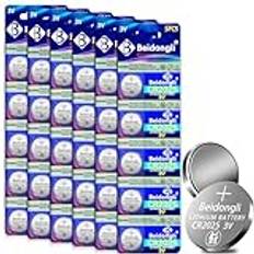 Beidongli CR2025 3 V litiumknappceller CR 2025 batterier 30 stycken 【5 års garanti】