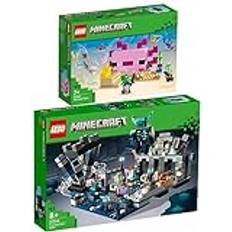 BRICKCOMPLETE Lego Minecraft Set med 2 21247 Axolotl-huset & 21246 Duellen i mörkret