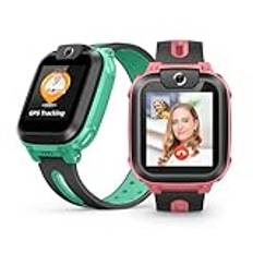 imoo Watch Phone Z1, barnsmartwatch med GPS med SIM, smartwatch barn med långvarig video och telefonsamtal, IPX8 vattentät (rosa)