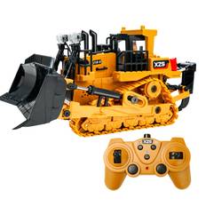 1:24 2,4G 9CH RC Bulldozer Alloy Skopa RC Traktor Truck Construction Engineering Fordon med en plastic bucket