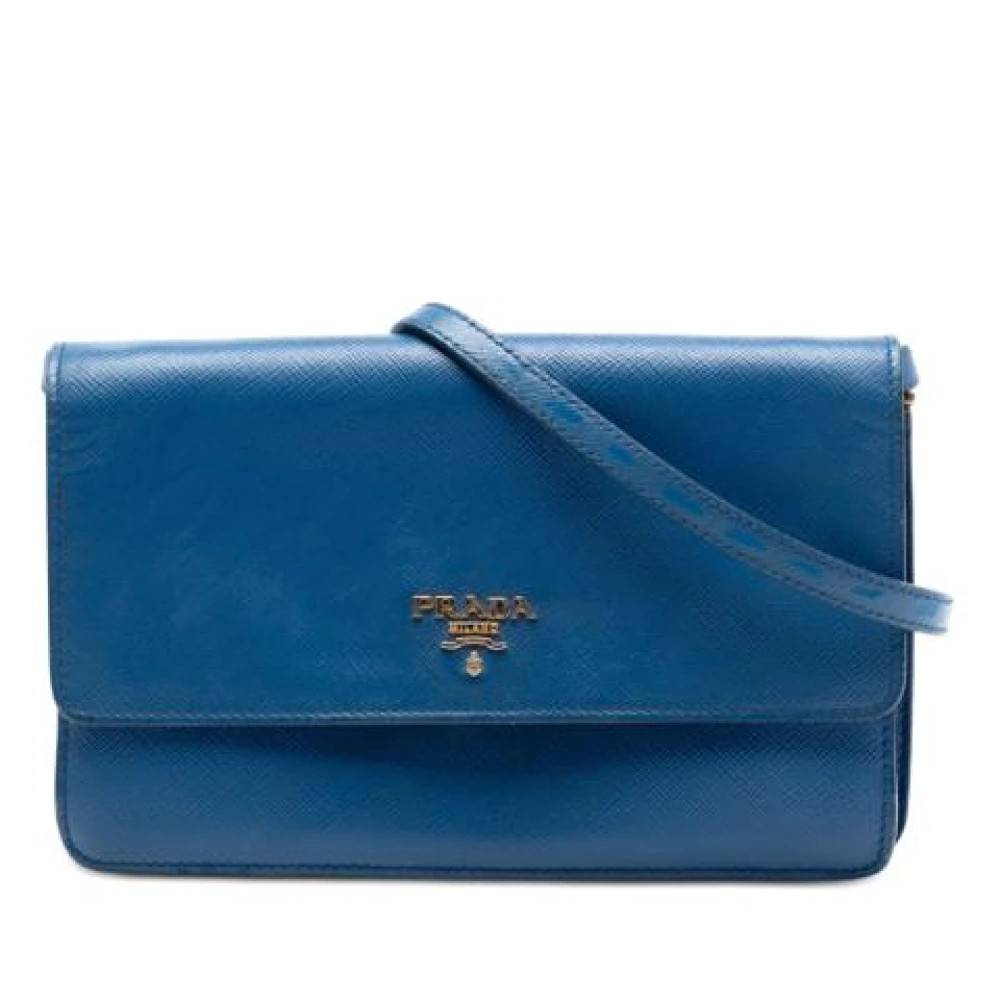 Prada Vintage Pre-owned Vintage Crossbody Taske - Vintage - Dame - Blå - ONE SIZE - Uld