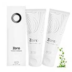 Zero tandkräm 10 % nano-hydroxiapatit, vitare tänder och frisk andedräkt, återhämtning av glas för munhälsa, non-stick och hål, fluoridfri tandkräm för känsliga tänder (2 st)