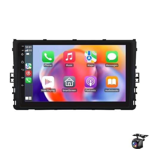 Trådlös CarPlay 9-tums skärm för V-W MQB 2018-2021 Polo Plus/T-Cross/Zoos T-Kruis/T-Roc/Tharu/Sagitar bilradio Android Auto huvudenhet stereo dubbel-DIN backkamera Bluetooth(Color:4 CORE 1+32G)