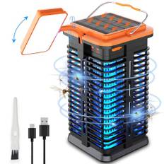 Homesuit Insektenvernichter Elektrischer Mückenlampe Outdoor Automatische Mücken und Fliegenfalle Außen Electric Mosquito Zapper Beleuchtbar Wirksam Reduzieren Fliegender Insekten (Solaraufladung)