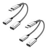 MOGOOD USB C-splitter USB C till USBC hona adapter USB Y splitter kabel (inte för bildskärm) C hane till 2 C hona sladd dubbel typ C port nav typ C laddning delad adapter för Mac, Xbox One,bärbar