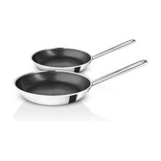 Eva Trio Multi Mosaic Stegepandesæt - 2 dele - Ø 24/28 cm - Genanvendt aluminium/rustfrit stål - Blank stål