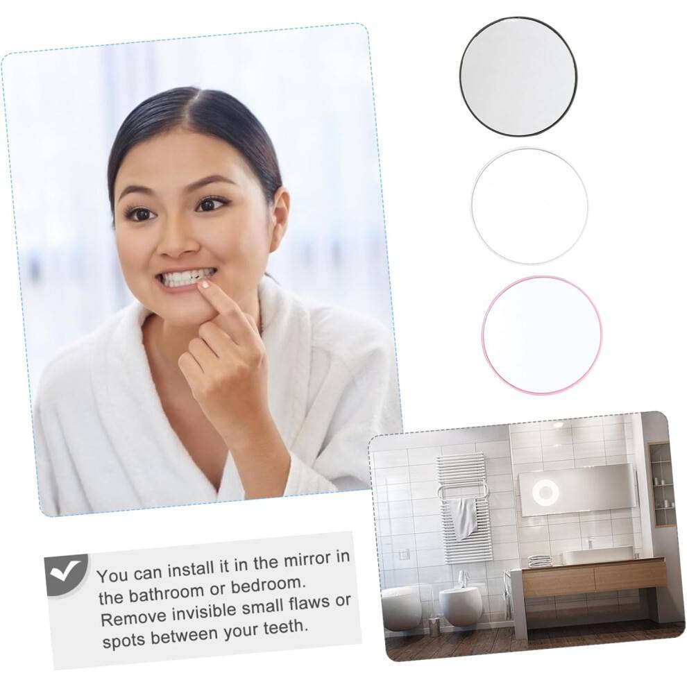6 st förstoringsglas sminkspegel rund fickspegel för kvinnor sugkopp