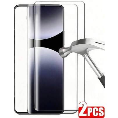 2 st. 3D-böjt skärmskydd i härdat glas, 9H-hårdhet, kompatibel med Redmi Note 14 Pro/13 Pro+, Honor Magic 7/6/5 Lite Pro, X9A/X9B/X9C, Mate P30 Pro, s - Genomskinlig (Multi-size)
