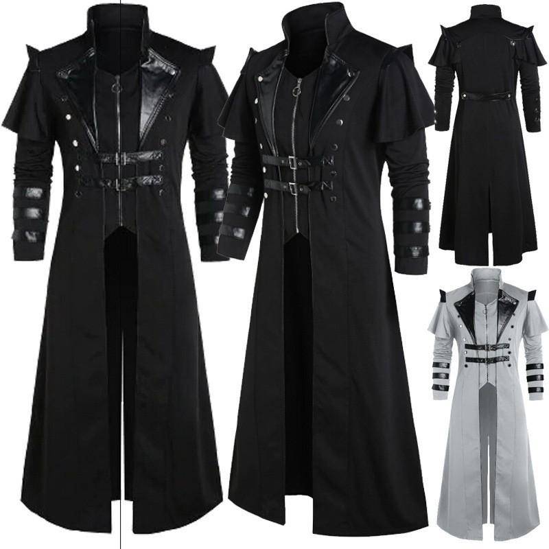 Halloween Kostymklänning Midcentury Gotisk Steampunk Frack Jacka Svart Rock cm black
