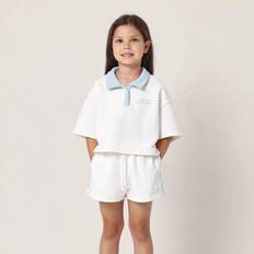 Ungdom Koordinerade Sommarkläder Pikékollektion Lyx Fritid Mode Resort Sportig Skärning Modern Streetwear Garderobsessens Unga Flickor - Blå (6Y,7Y,4Y,5Y)