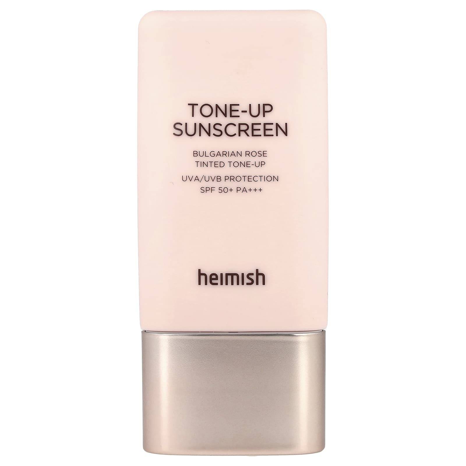 Heimish, Tone-Up Solkräm, Färgad med bulgarisk ros, SPF 50+ PA+++, 30 ml (1,01 fl oz)