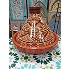 Casa Moro Marockansk Tajine Agadir, diameter på 34 cm, glaserad, matlagning för upp till 6 personer, premiumkvalitet, lergryta, lerkruka från Marrakesch, MT7071