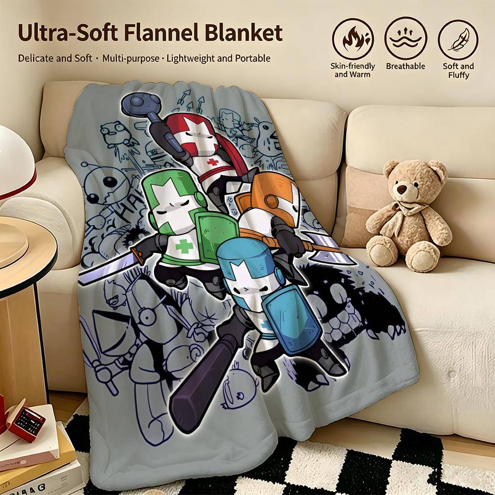 spel C-Castle Crashers-S Varm Mjuk Flanellfilt, Mångsidig för Soffa Säng Camping Resa Vilo