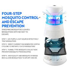 Bug Zapper Outdoor Electric Mosquito Zapper with 7 LED Purple Light Mosquito Killer Fly Zapper svart
