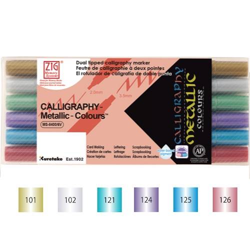 Kalligrafi - Metallic - Set med 6 färger