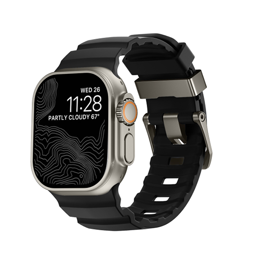 Apple Watch (42/44/SE/45/46/49mm) - Wild Buckle™ Silikonerem - Sort