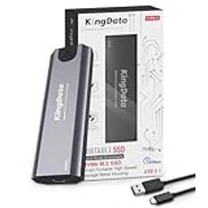 KingData M.2 NVME-hölje, verktygsfritt 10 Gbps M2 SSD-hölje, USB 3.1 NVMe till USB-adapter för 2230/2242/2260/2280 M.2 NVMe med USB C till A-kabel