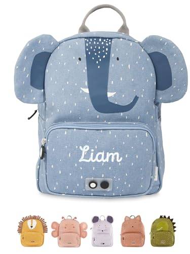 wunderwunsch TRIXIE Kindergartenrucksack, Rucksack für Sportunterricht Schule und Kindergarten, Hort und Krippe, wahlweise personalisiert mit deinem Wunschnamen (Elefant, Klein (5,25 Liter))