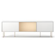 Decotique Vogue Mediebænk 180l /2w1b/ - TV-bænke og mediebænke Messing Hvid - 1105131-2W1B-LB