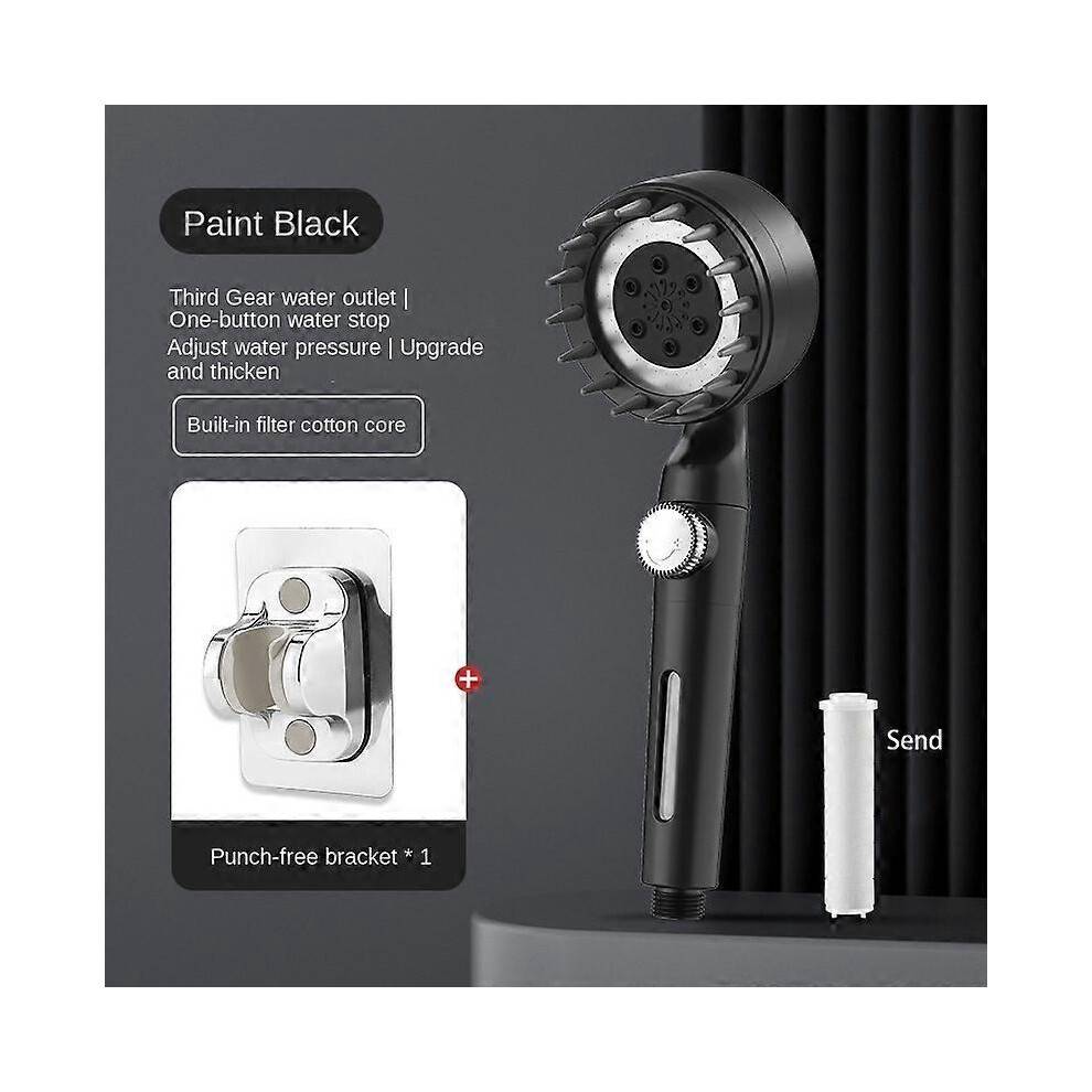 (A05) 3 Modes Shower Head High Pressure Showerhead One-Key Stop Water Massage Shower Head With Filter Element Bathroom Accessories