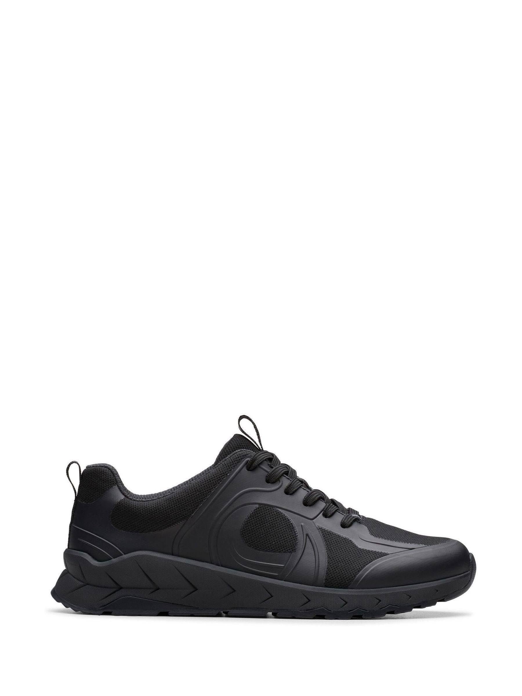 Clarks Clarks Black Wide Fit (G) Older Boys Selva Edge Leather Trainers