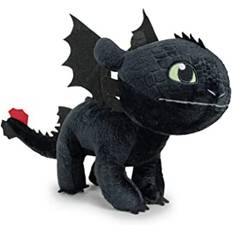 HTTYD Draktämnen lätt gjort – dragon – plysch Tandlös svart – kvalitet supermjuk 30 cm (11 '80 tum) (40 cm svans ingår)