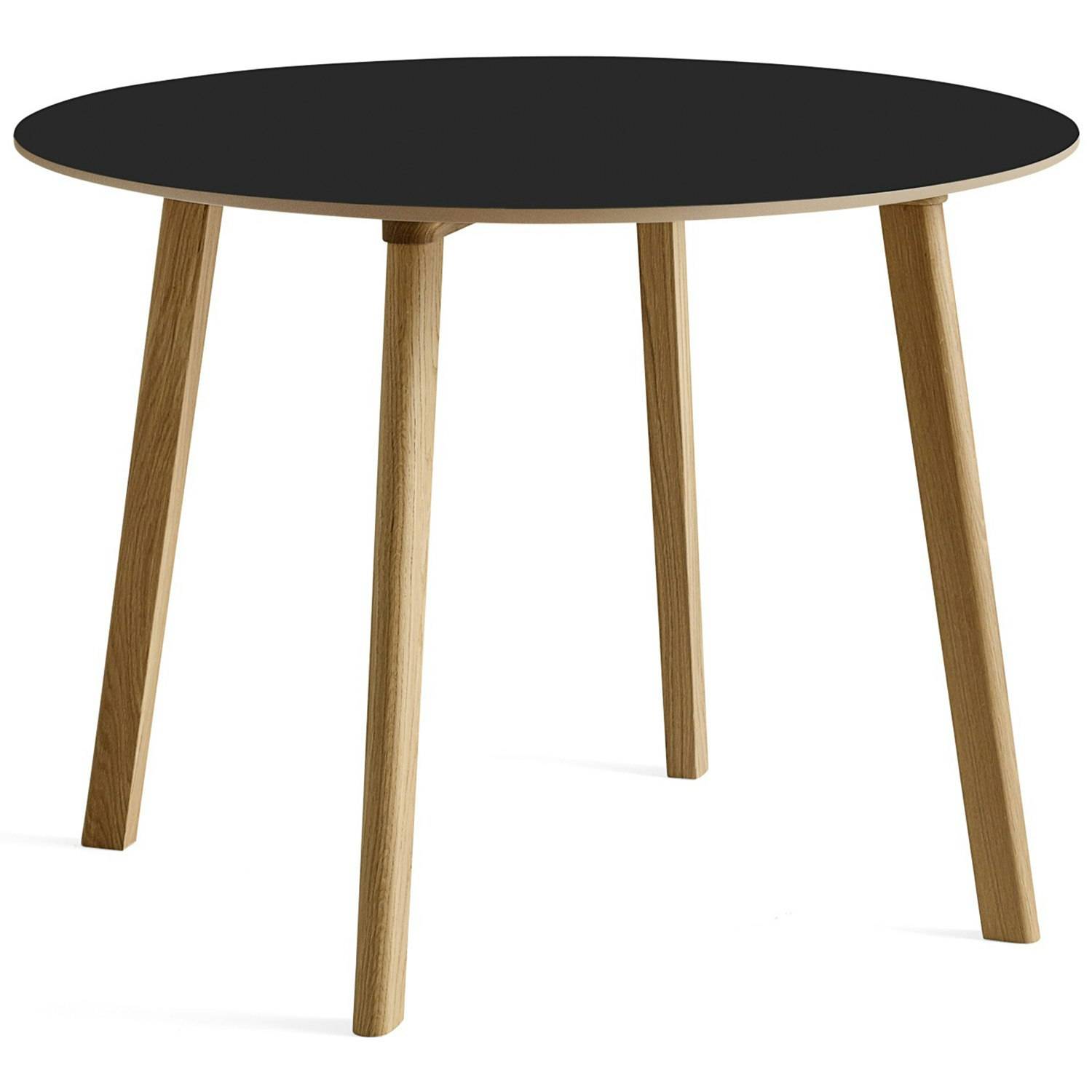 Hay Cph Deux 220 2.0 Bord Ø100 Cm / Vandbaseret Lakeret Eg - Spisebord & Barbord Laminat Sort - AE853-A328-AR38.