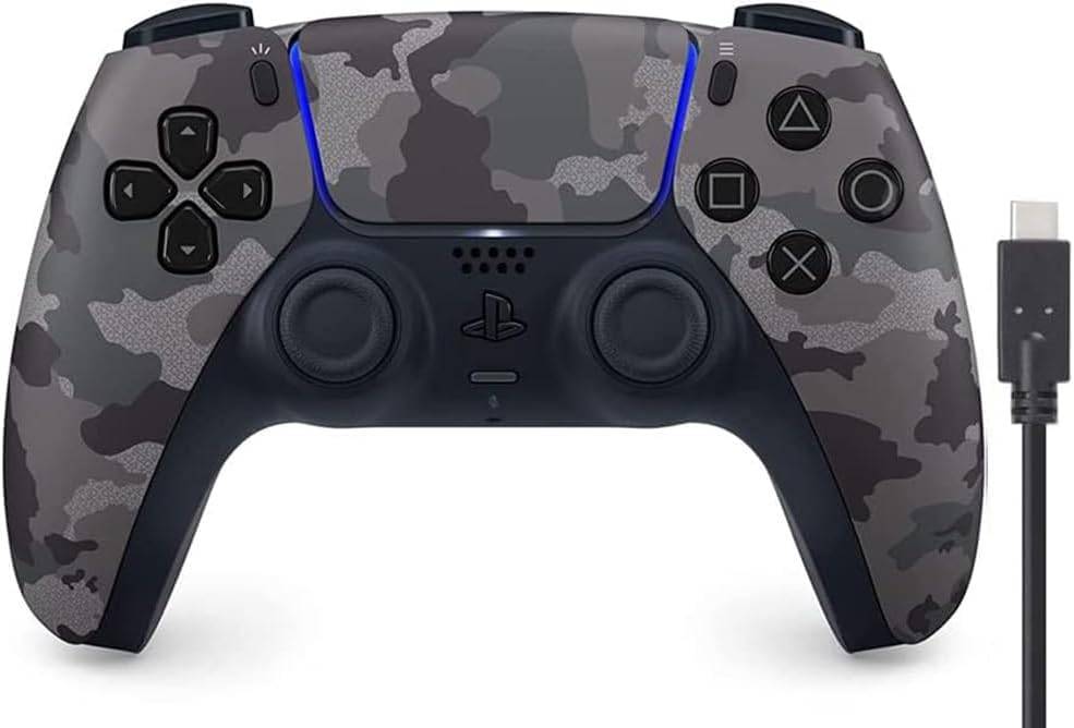 Genuine DualSense Wireless Controller, Gray Camouflage (CFI-ZCT2J06) [Amazon.co.jp Exclusive] 3m PS5 Controller Charging Cable
