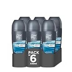 Dove Män+Care Advanced Clean Comfort Antiperspirant Deodorant Roller, ger upp till 72 timmars svettskydd - 6 x 50 ml - ekonomipack