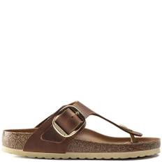 Birkenstock, Sko, Dame, Brun, 39 EU, Uld, Gizeh store spænde sandaler