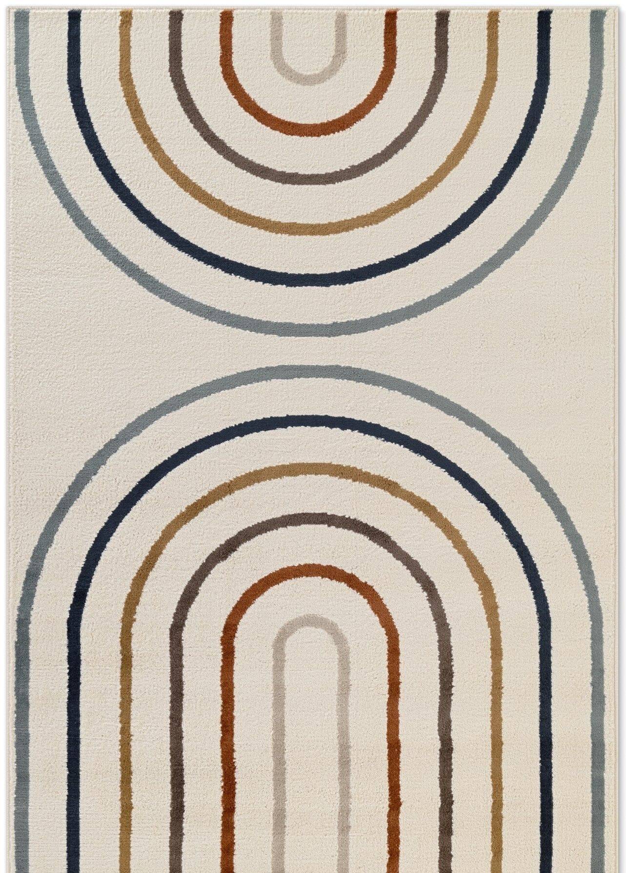 Barnmatta Double Rainbow - 160 x 235 cm - CremeMulti (160 x 235 cm)