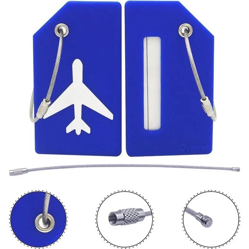 Privacy Protection Travel Essentials Bag Tags Silicone Luggage Tag for Suitcases with Stainless Steel Loop, Tsa Approved