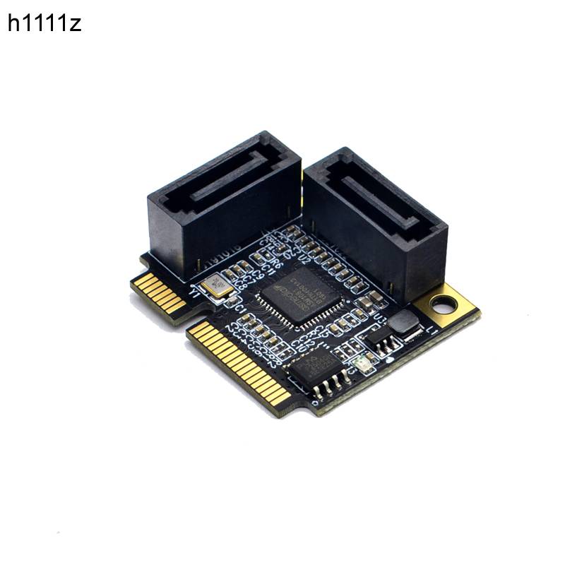 H1111Z Add On Cards Mini PCI-E PCI Express to 2 Ports SATA 3.0 Converter SSD HDD SATA3 Controller Expansion Card SATA Multiplier