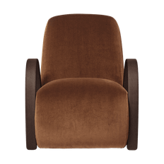 Ferm Living Buur lounge chair devoré velvet Rust - Brun
