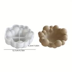 TEMU Irregular Cloud Shape Tray Silicone Mold Bubble Candle Holder Clay Mold Resin Epoxy Casting For Diy Aromatherapy Wax Mold Jewelry Storage Box Home Decor Mold