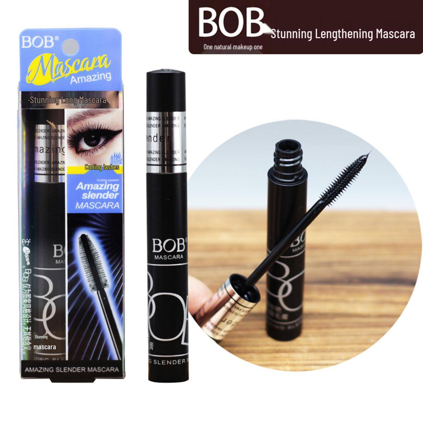 Äkta BOB Lång & Smal Vattentät Mascara - Kladdfri, Fyllig, Böjande, Långvarig Formula. gray