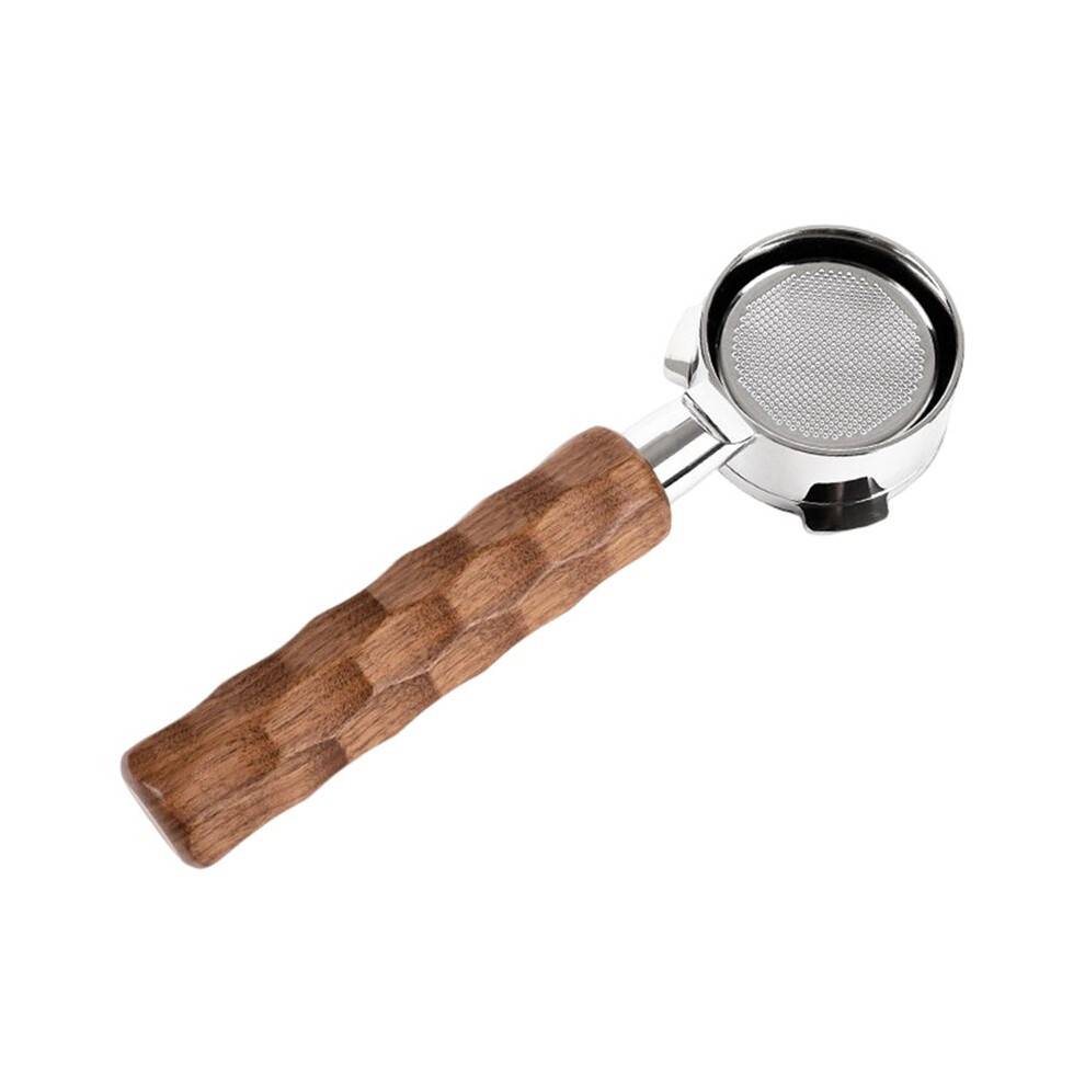 54mm Walnut Wood Handle Bottomless Portafilter for Series Espresso Machines A