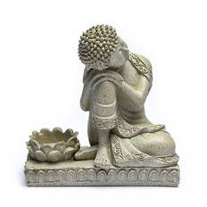 Buddha med Lotusblomst - 17 cm