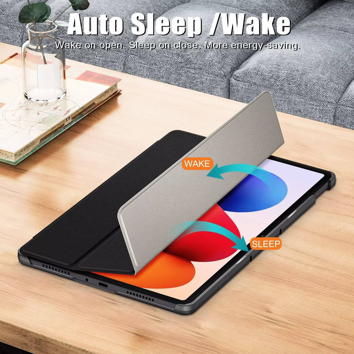 Tablet Case for Redmi Pad 2 Pro / Xiaomi POCO Pad M1 2025 Released 12.1inch PU Leather Material Protective Cover Shockproof