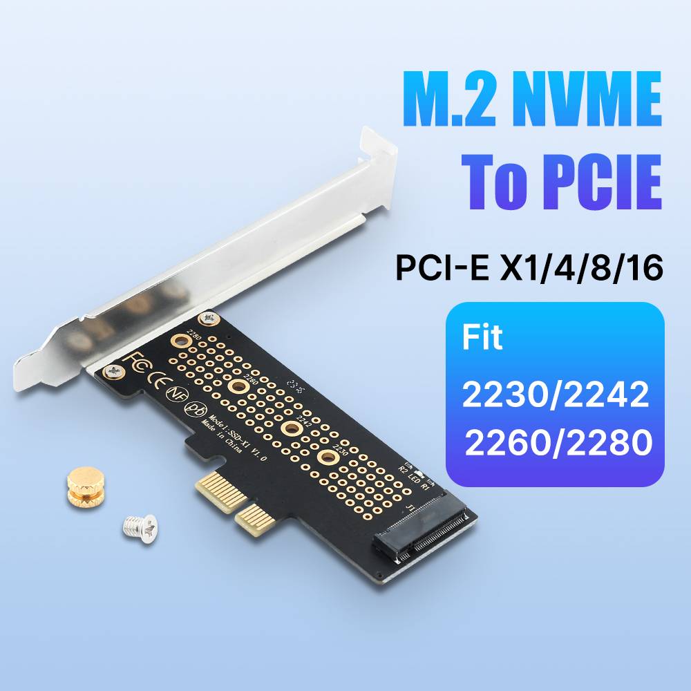 M.2 NVME SSD to PCIe 4.0 Adapter Card M-Key PCIe4.0 X1 X4 Fit 2230/2242/2260/2280 For Desktop PC M.2 SSD Gen4 PCI-E 4.0