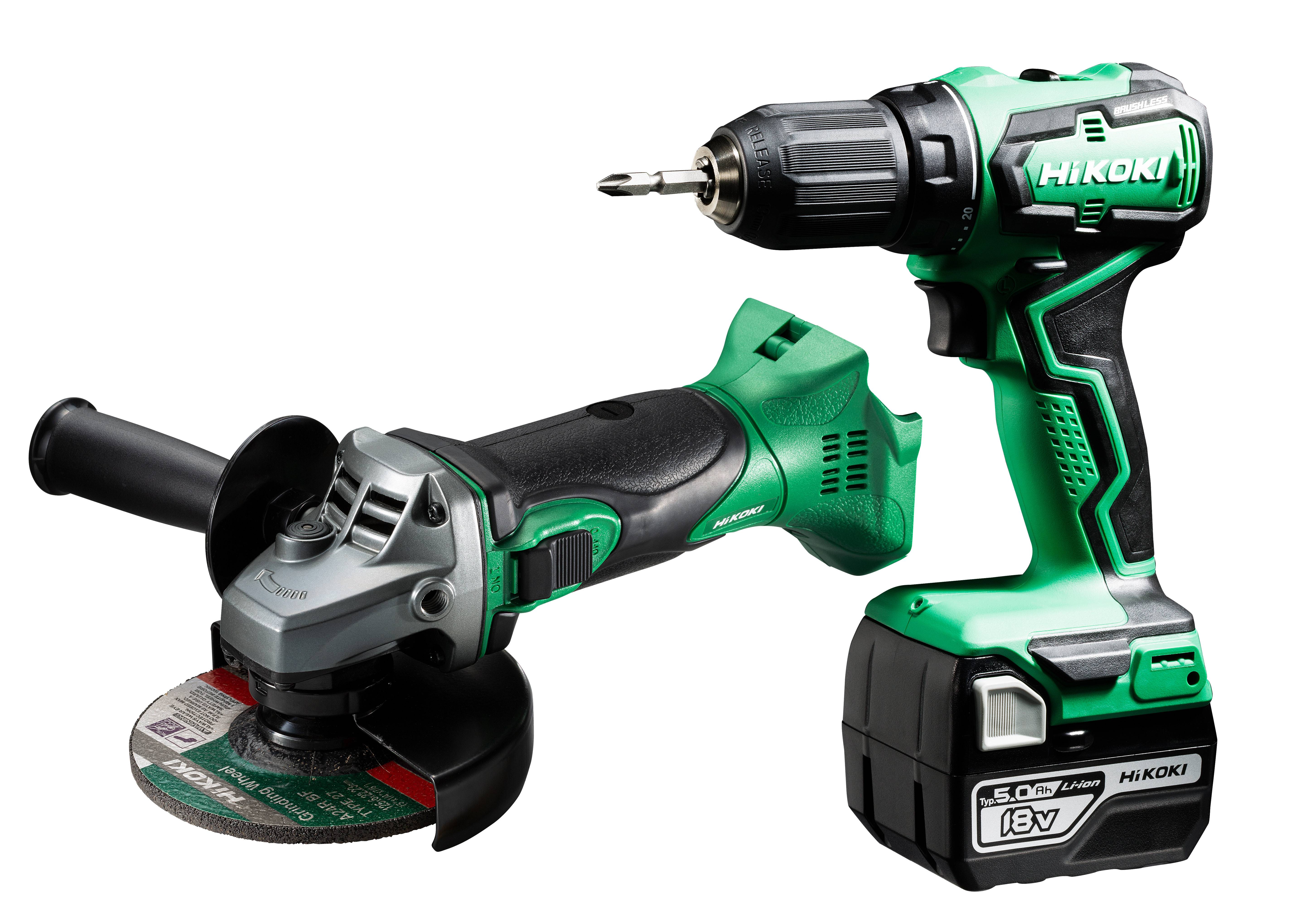 HiKOKI Vinkelsliber 18V G18DSL2 + Boreskruemaskine 18V DS18DD